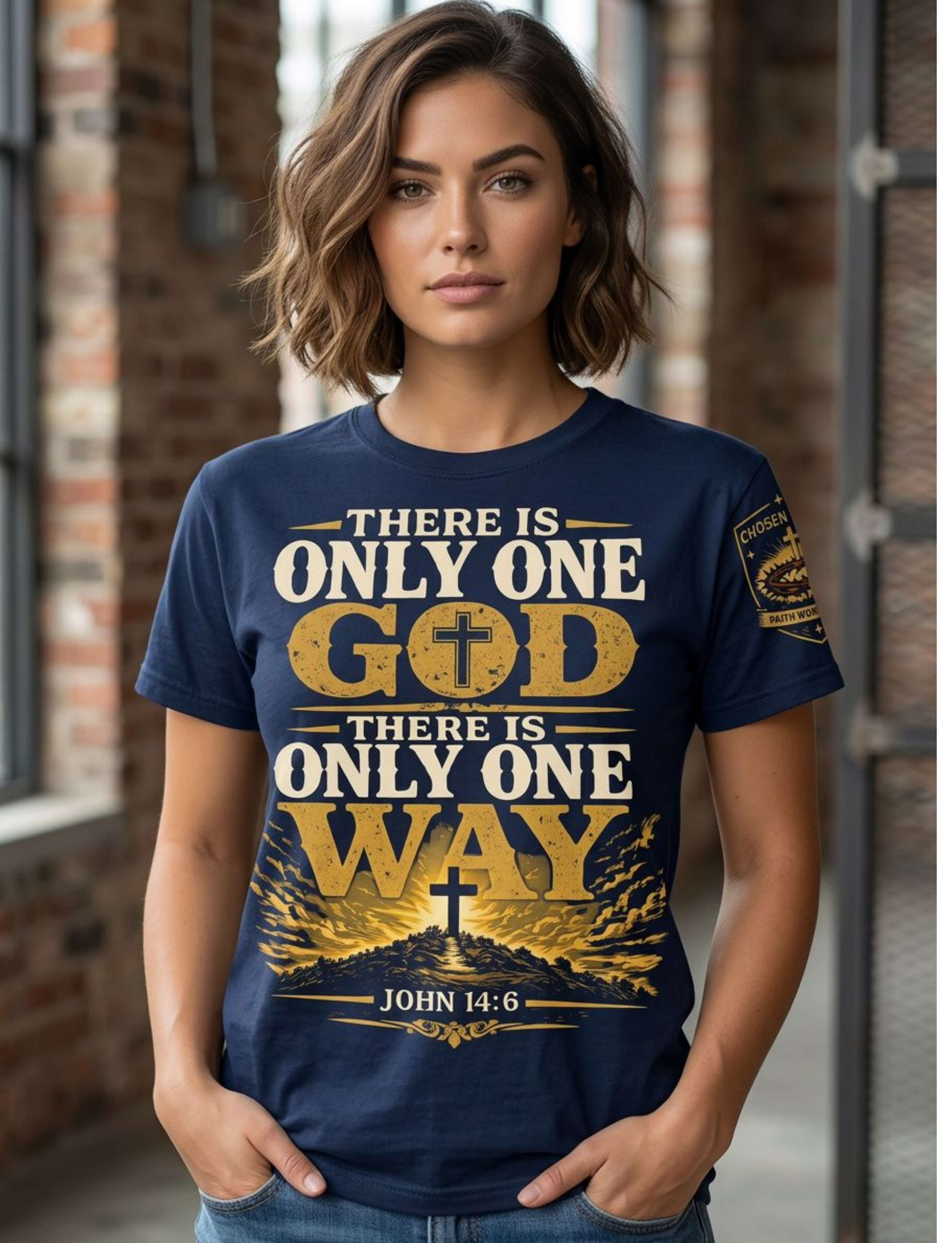 There Is Only One Way - John 14:6 Premium Christian T-Shirt